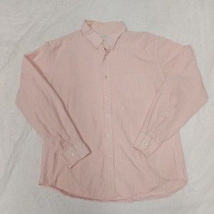 J Crew Shirt Men's Size XL Orange White Plaid Button Down Long Sleeve Casual